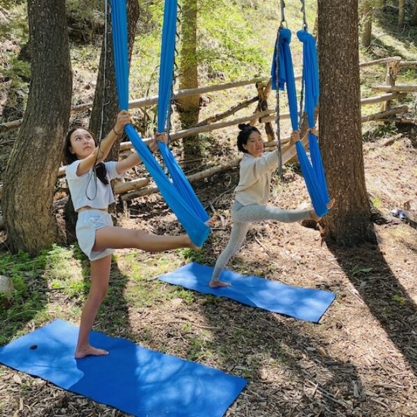 Aerial yoga leg up